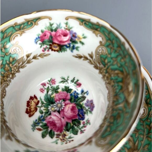 Vintage Coalport "MONTROSE Green" Tea Cup with Saucer Porcelain England - Picture 5 of 14